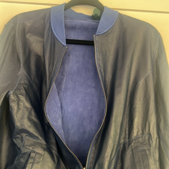 Stunning leather/suede reversible jacket with pockets - genuine leather - Picture 14 of 16